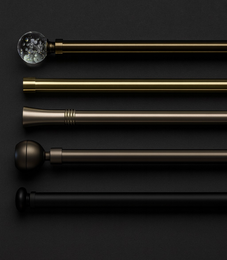 Assortment of drapery hardware rods